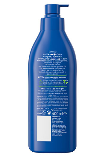 NIVEA Nourishing Body Milk 400ml, Dry and Very Dry Skin, 72 Hour Moisturizer, Vitamin E, Almond Oil