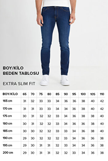 AC&Co / Altınyıldız Classics Erkek Antrasit Ekstra Slim Fit Dar Kesim Rıss Pamuklu Esnek Denim Jean Kot Pantolon