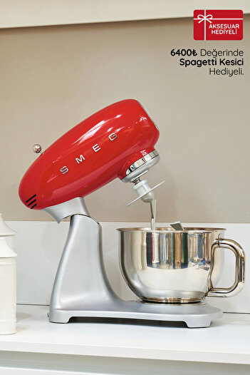 SMEG 50's Style Retro Kırmızı Stand Mikseri smf02rdeu