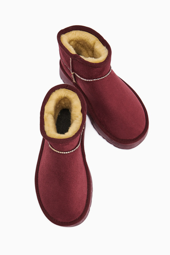 İncimoda Teel Içi Kürklü Mini Süet Kışlık Taban Bot & Bootie