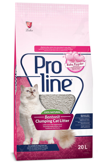 Pro Line Bebek Pudrası Kokulu Bentonit Kedi Kumu 20 Lt