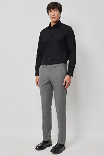 AC&Co / Altınyıldız Classics Erkek Gri Slim Fit Dar Kesim Esnek Klasik Pantolon