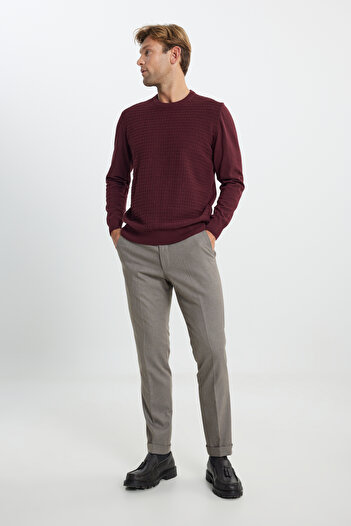 ALTINYILDIZ CLASSICS Erkek Vizon Slim Fit Dar Kesim Beli Gizli Lastikli Yan Cepli Esnek Klasik Pantolon
