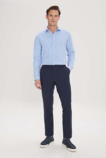 AC&Co / Altınyıldız Classics Erkek Lacivert Regular Fit Normal Kesim Yan Cepli Esnek Klasik Pantolon