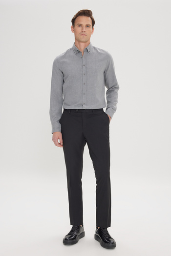 AC&Co / Altınyıldız Classics Ανδρικό Μαύρο Κλασικό Παντελόνι Slim Fit Slim Fit