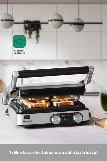HOMEND Grilliant 1340h Inox Body Cast Plate Toaster and Grill Machine