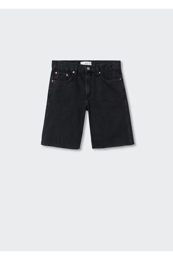 MANGO Woman Women's Black Denim Shorts & Bermuda