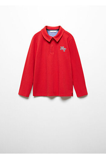 MANGO Rotes Jungen-T-Shirt mit Polokragen 57084771