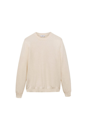 MANGO Man Pulover din tricot din bumbac microstructurat