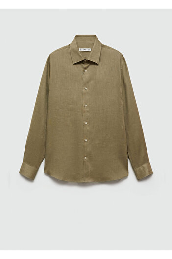 MANGO Khaki Men's Shirt 77120580