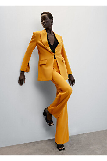 MANGO Woman Işlemeli Kumaş Pantolon