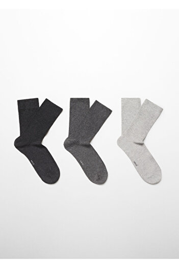MANGO Graue Herrensocken 77014450