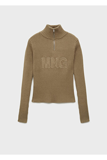 MANGO Khaki Women's Sweater 77028636
