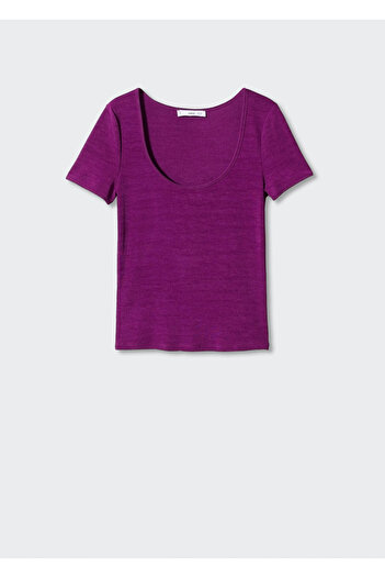 MANGO Woman Purple Women's T-Shirt 47068645