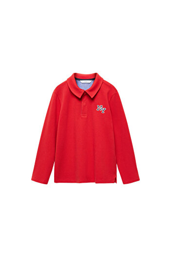 MANGO Rotes Jungen-T-Shirt mit Polokragen 57084771