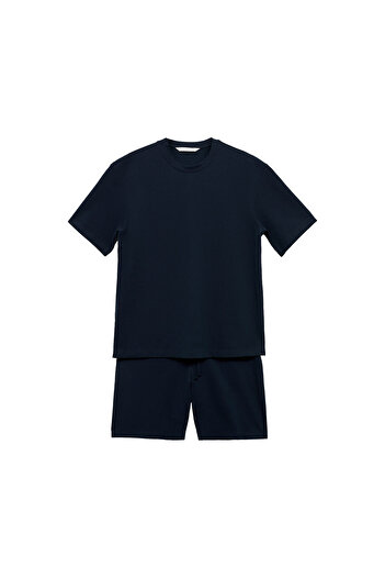 MANGO Men's Navy Blue Pajama Set 77190580