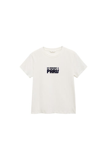 MANGO Off-White Girl's T-Shirt 77006753