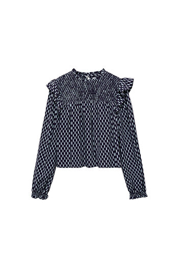 MANGO Marineblaue Mädchenbluse 77027679