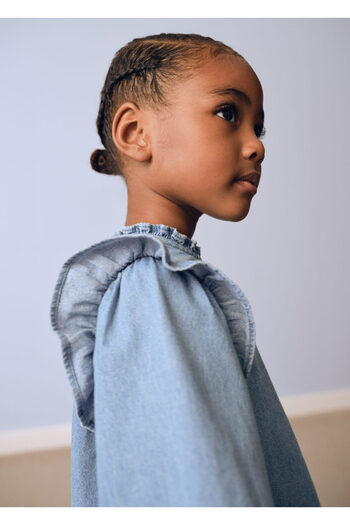 MANGO Orta Denim Rengi Kız Bebek Bluz 77046342