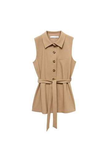 MANGO Beige Women's Vest 77067648