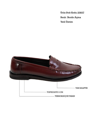 SOHO Burgundy Women's Loafer Shoes 20937