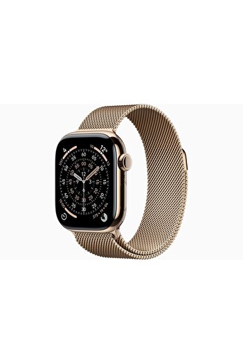 Apple Watch Series 11 GPS + Cellular, 42 mm Altın Rengi Titanyum Kasa ve Altın Rengi Milano Loop