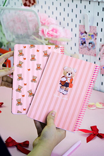 Victoria's Journals A5 Spiralli Okul Defteri 2’li Set – Çizgili, Soft Touch Kapak