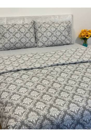 Faiend Cotton Double Duvet Cover Set with Fade-Resistant Anti-Fluffy Fitted Sheets