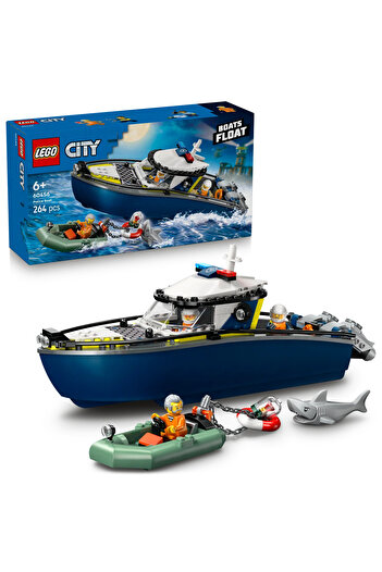 LEGO ®   مجموعة بناء لعبة إبداعية لتتبع قارب الشرطة في المدينة 60456 - للأطفال من عمر 6 سنوات فما فوق (264 قطعة)