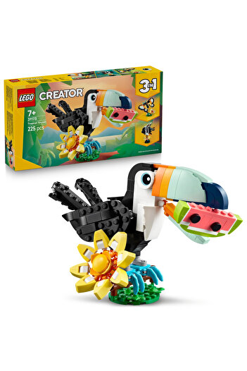 LEGO ®   مجموعة إبداعية 3 في 1 للحيوانات البرية: طائر التوكان الاستوائي 31173 - مجموعة ألعاب للبناء للأطفال فوق 7 سنوات (225 قطعة)