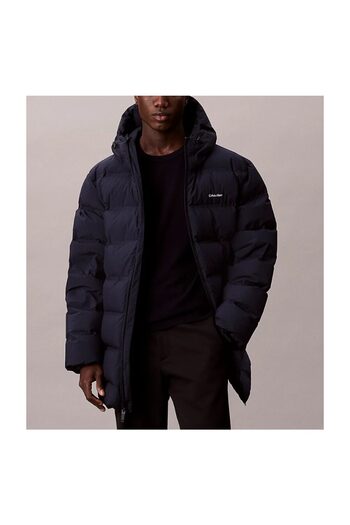 Calvin Klein LS BONDED CHNNLD DLOUHÁ BUNDA S KAPUCÍ A NAPNUTÝM STŘIHEM