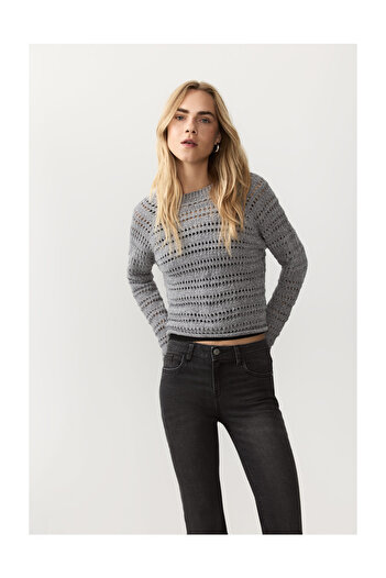 LEFTIES Woman Openwork Chenille Sweater