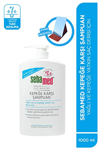 Sebamed Anti-Dandruff Anti-Oil Shampoo Economical Size 1000 ml - Set with Mirror Gift
