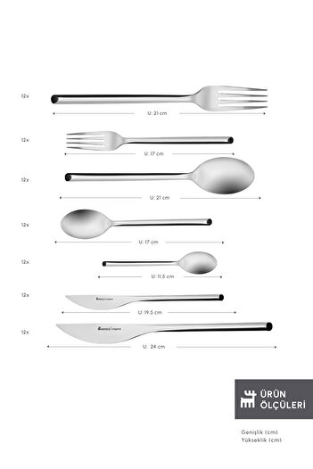 Karaca New Liza 84 Piece Cutlery Set for 12 Persons