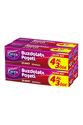Parex Büyük Boy Buzdolabı Poşeti 4 Al 3 Öde - 30x45 Cm