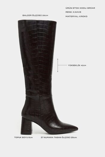 NİŞANTAŞI SHOES Briar barna mintás hegyes orrú női sarkú csizma