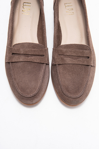 LuviShoes F02 Велурени дамски балерини от норка