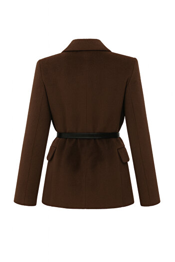 Trendyol Collection Brown Belted Cashmere Regular/Normal Fit Blazer Blazer Jacket Twoaw26Bc00041