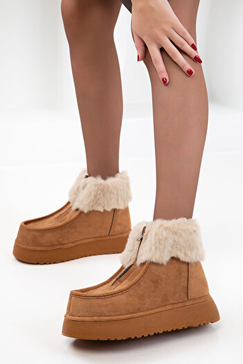 SOHO Tan Suede Women's Boots & Booties 21086