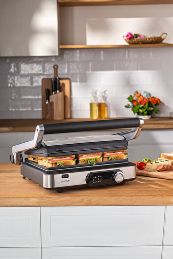 Emsan Grillmaster Inox Casting Grill and Toaster 6 Slice Capacity