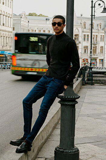 AC&Co / Altınyıldız Classics Erkek K.mavı Slim Fit Dar Kesim Magic Denim Esnek Jean Kot Pantolon