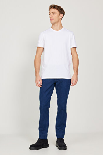 ALTINYILDIZ CLASSICS Erkek Mavi Slim Fit Dar Kesim 5 Cep Pamuklu Denim Jean Kot Pantolon