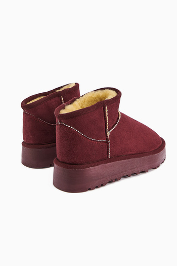 İncimoda Teel Içi Kürklü Mini Süet Kışlık Taban Bot & Bootie