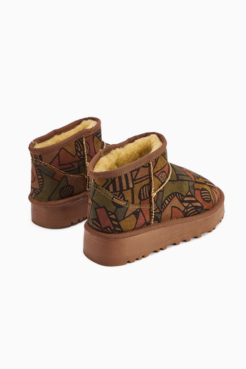 İncimoda Teel Içi Kürklü Mini Süet Kışlık Taban Bot & Bootie