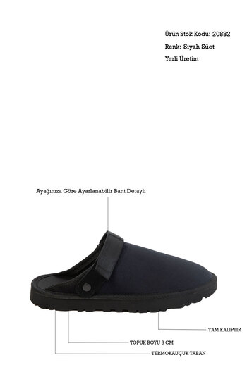 SOHO Black Suede Women's Slippers 20882