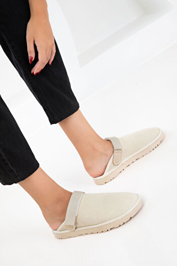 SOHO Beige Suede Women's Slippers 20882