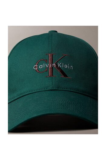 Calvin Klein Men Green Embroidered Monogram Logo Baseball Cap