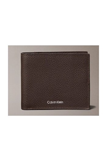 Calvin Klein Men Brown Foil Embossed Logo Bifold Wallet