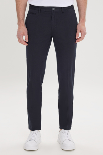 ALTINYILDIZ CLASSICS Černé Slim Fit Stretch Bavlněné pánské kalhoty - boční kapsa a Dobby