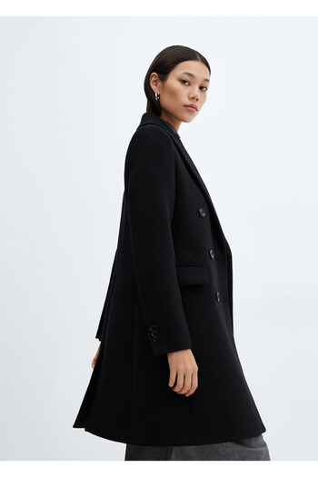 MANGO Woman Woolen Coat - Double Breasted Cut Design
